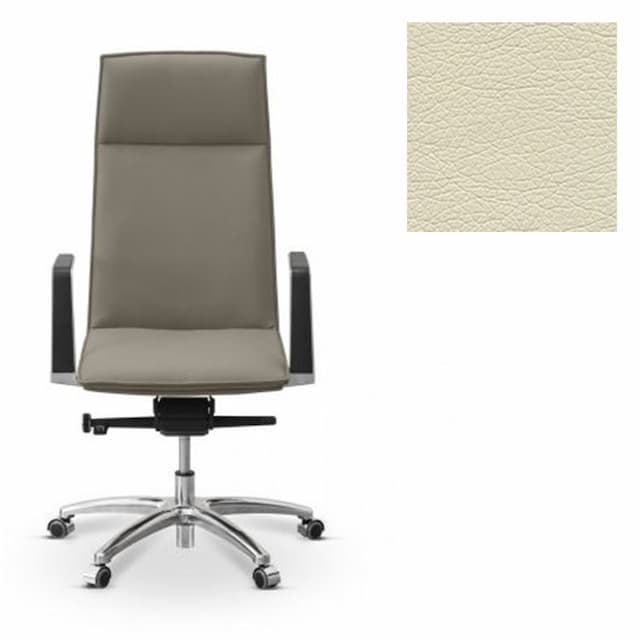 Кресло руководителя Юнитекс Соло экокожа премиум светло-бежевая CN1112