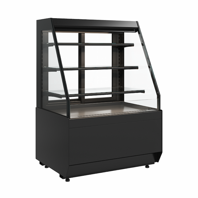 Витрина холодильная Carboma CUBE 2 KC70 VM 0,9-2 STANDARD открытая скошенная боковина (версия 2.0) (9005)