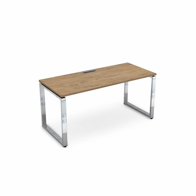 Стол рабочий, прямолинейный АЛСАВ Gloss line НСР-О.004 teakwood/металл глянец