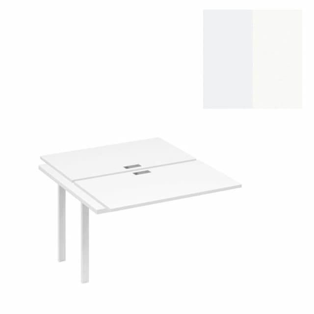 Секция рабочей станции на металлокаркасе Юнитекс А4 UNO (2х120) А4 Б1 173-1 БП (120x144x75) белый премиум/металлокаркас белый