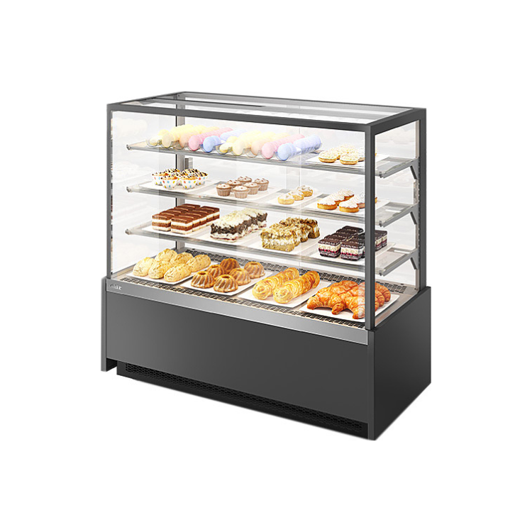 Витрина кондитерская Chilz VETE II KUB LUX 130 серый матовый, шлифованная нержавейка
