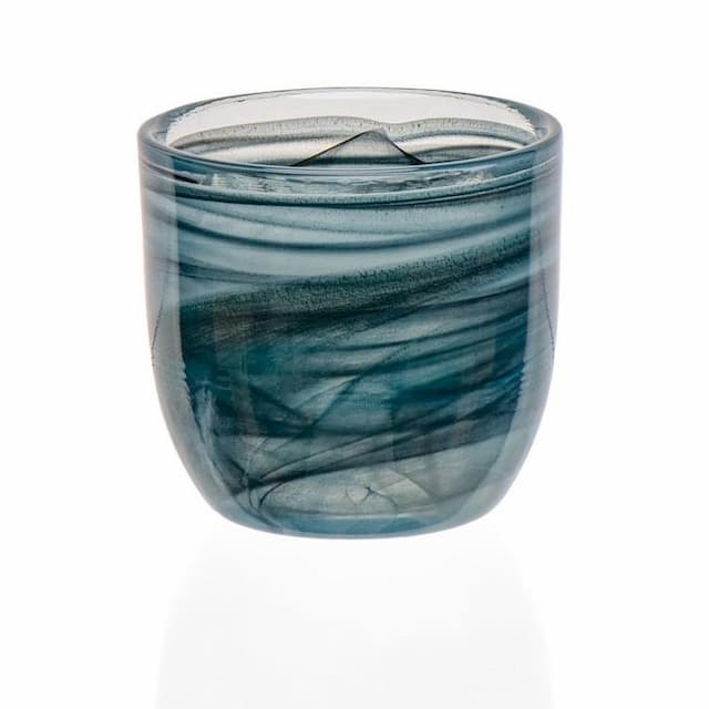 Стакан ARDACAM Atlas ARD 7174.58 d 8 см h 7,5 см (стекло, цвет / декор бирюзовый с белым и черным)