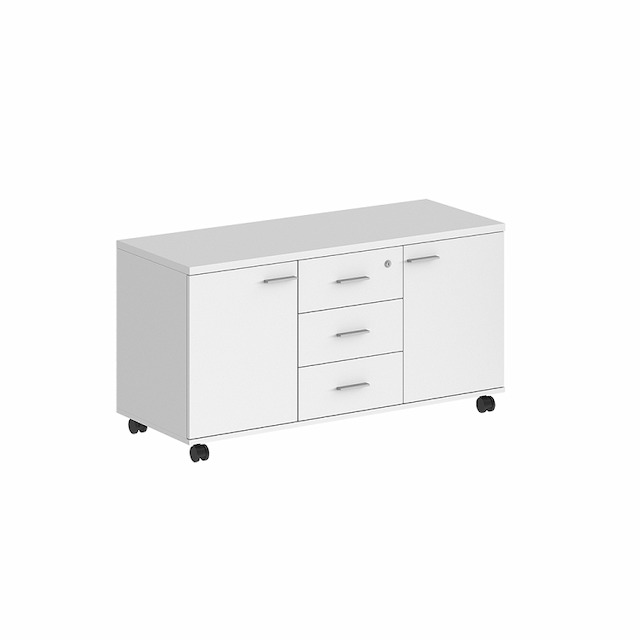 Тумба сервисная с 3 ящ., замком, 2 фасадами Norden Сигма SG.621.WH.WH