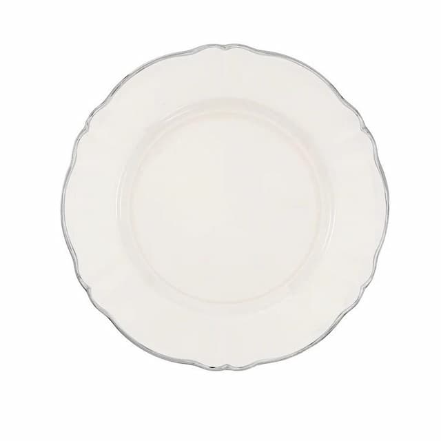 Тарелка Ø 32,5 см Bitossi Parisienne PAR03028 (цвет молочный, с платиновым ободком)